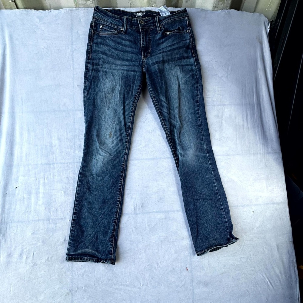 Denizen Levi's Modern Slim Jeans Women's 8M Blue Denim Straight Leg Embroidered
